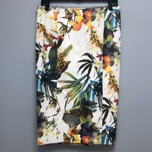 Luna faux leather floral pencil skirt